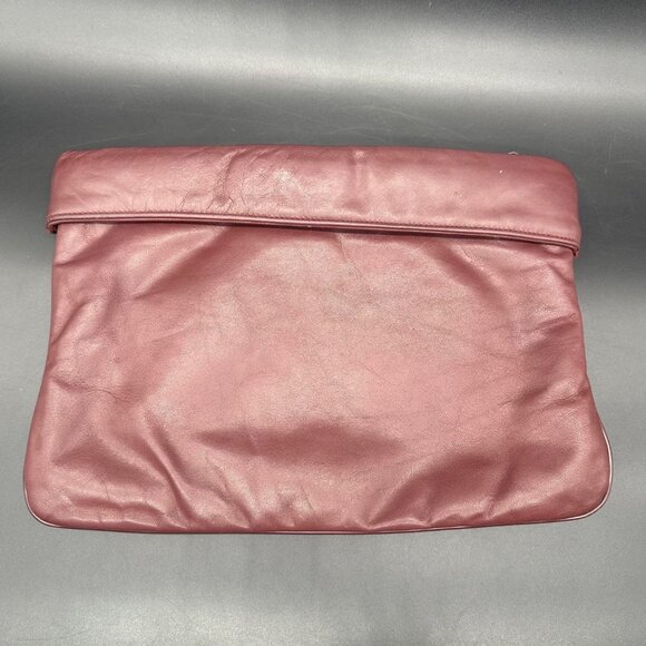 Vintage Etienne Aigner Leather Clutch Purse 1970s Maroon Handbag Retro Fashion - Picture 3 of 12